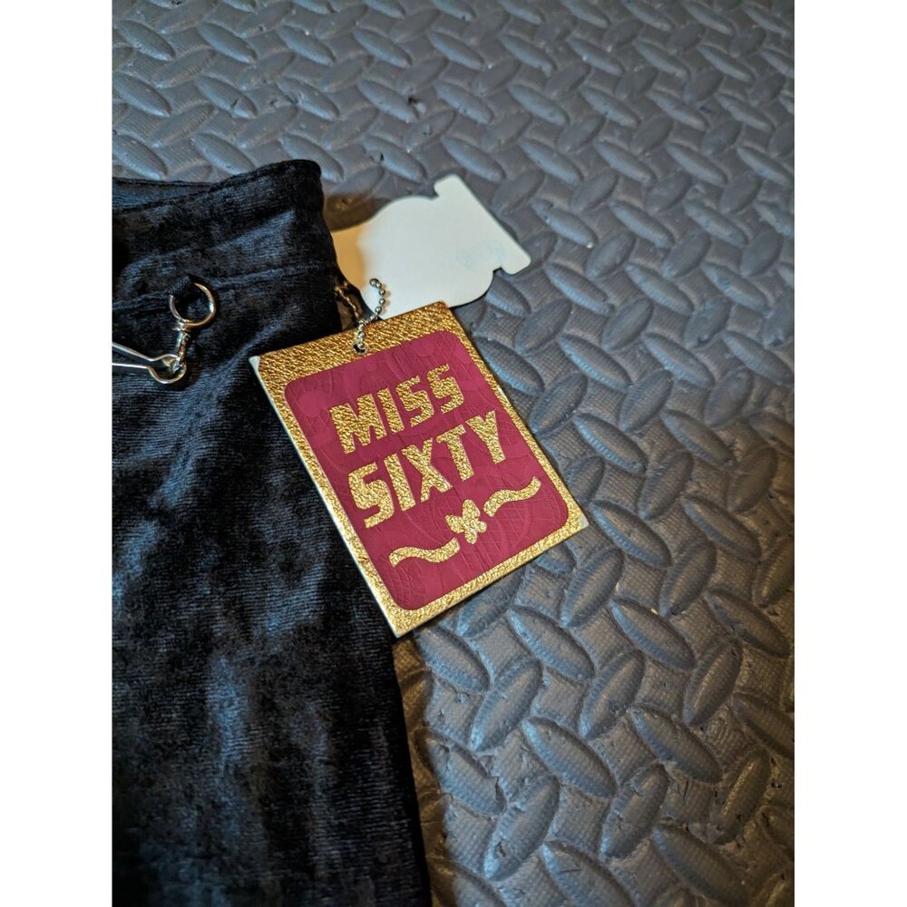 NWT Vintage RARE Classic Miss Sixty Velvet wide leg pant Black‎ Size 29 - Picture 3 of 8